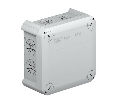 Коробка распределительная T60, 114x114x57 мм, вводы для разгрузки натяжения (T 60 ZE IP30)  2007803  OBO Bettermann