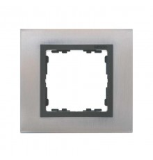 Simon 82 Рамка декоративная, 1 пост, S82 Nature, Металл, нержавеющая сталь-графит  82817-37  Simon