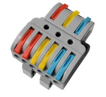 Клемма СМК 3х2D 3 полюса на DIN-рейку (0,08-4 мм) (1 ввод, 2 вывода на полюс) серая (20 шт/уп)  07-5283  REXANT