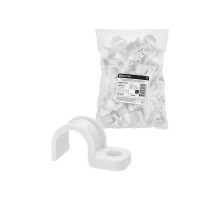 Крепеж-скоба для трубы 25 мм односторонняя для прямого монтажа (50 шт.) белая   SQ0405-6013  TDM