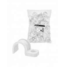 Крепеж-скоба для трубы 25 мм односторонняя для прямого монтажа (50 шт.) белая   SQ0405-6013  TDM