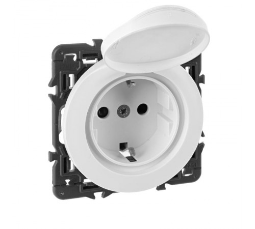 Celiane Мех Розетка с/з с защ. штор., безвинт зажим 2 мод (для накл.68131,68431,66227,64927)  067153  Legrand
