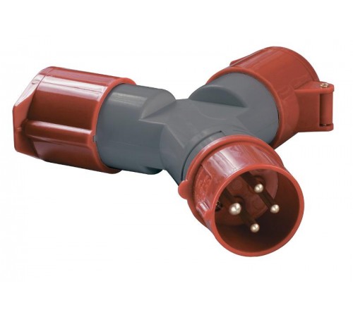 Адаптер двухлучевой TS1012-214 3Р+РЕ 16А 380В IP44  PAS22-016-4  IEK