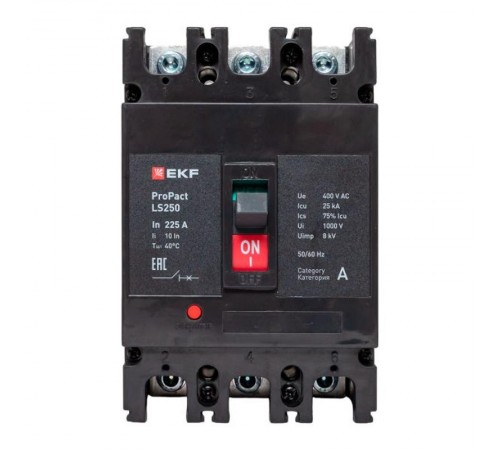 Выключатель автоматический LS250 25кА 3P 225А ProPact  mccb-250-25-3-225-ls  EKF
