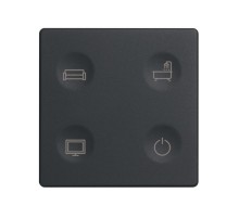 Сенсорный 4-кл выключатель с тематической маркировкой Т1, графит  8000643-038  Simon