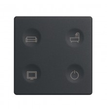 Сенсорный 4-кл выключатель с тематической маркировкой Т1, графит  8000643-038  Simon