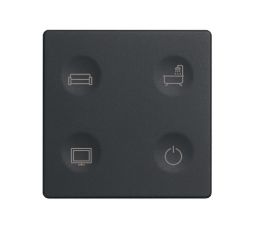 Сенсорный 4-кл выключатель с тематической маркировкой Т1, графит  8000643-038  Simon