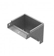 Поворот вертикальный вниз к лотку 100х100, толщ. 1,0 мм, Сендзимир цинк, 070011  ПВН-100х100-1,0-СЦ   Ostec