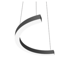 Светодиодный светильник Enso C 570х285х40 мм 12 Вт 3000 К подвесной RAL9005 черный матовый с рассеивателем опал  V1-R0-9C523-30000-2001230  VARTON