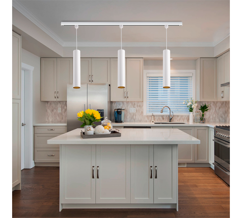 Светильник светодиодный трековый однофазный PTR 2310 10w 3000K 30° WH 400мм на подвесе 1м IP40  .5035379  JAZZWAY