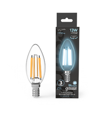 Лампа светодиодная Filament Свеча 13W 1150lm 4100К Е14 LED 1/10/50  103801213  Gauss
