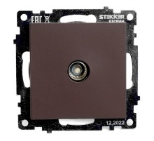 Розетка телевизионная 1-местная (механизм), 75 Ом, 5-862МГц, серия Катрин, GLS00-7108-04, шоколад  49024  STEKKER