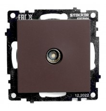Розетка телевизионная 1-местная (механизм), 75 Ом, 5-862МГц, серия Катрин, GLS00-7108-04, шоколад  49024  STEKKER