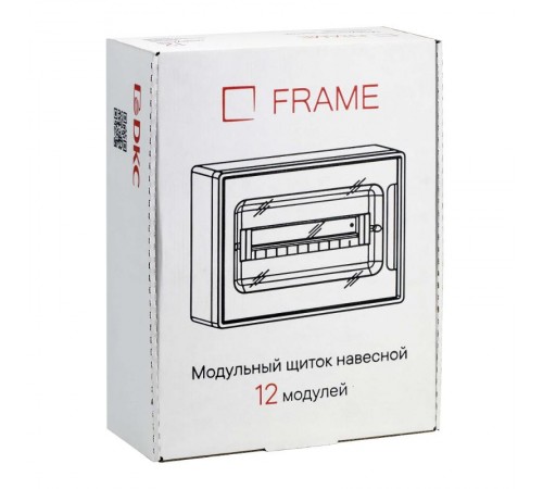 Щиток 12 мод настенный FRAME, белый, с тонированной дверцей, с 2 шинами  PEN на 6 и 8 отв.  F12W1WD  DKC