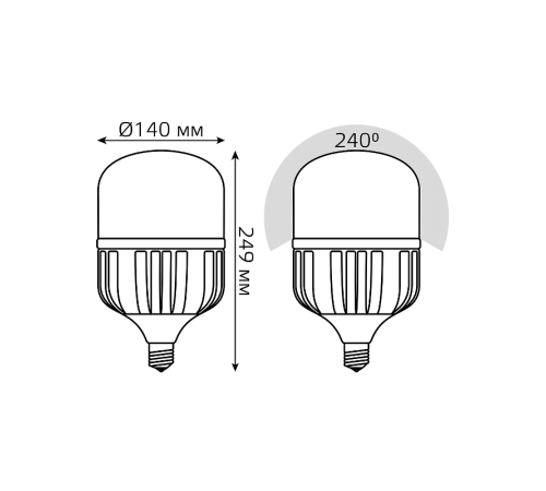 Лампа светодиодная промышленная Elementary T140 75W 7000lm 4100K E40 Promo LED 1/12  60428  Gauss