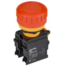 Кнопка "Грибок" поворот. с фикс. 1NO+1NC красная MASTER  MI-BG60-11ZS-3-23-K04  IEK