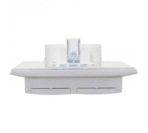 SKANDY Розетка 2-местная с кр. 16А в сб IP44 SK-R12S серебряный  SK-R26-16-44-K23-F  IEK