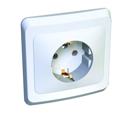 Этюд Белый С/У Розетка с заземлением  PC16-003B  SE