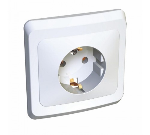 Этюд Белый С/У Розетка с заземлением  PC16-003B  SE