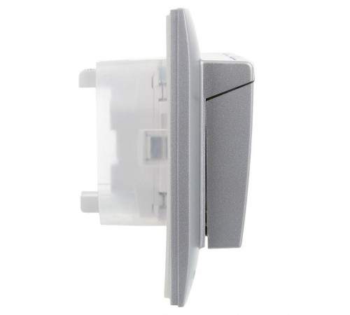 SKANDY Розетка 2-местная с кр. 16А в сб IP44 SK-R12S серебряный  SK-R26-16-44-K23-F  IEK