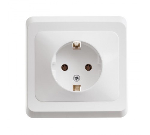 Этюд Белый С/У Розетка с заземлением  PC16-003B  SE