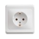 Этюд Белый С/У Розетка с заземлением  PC16-003B  SE