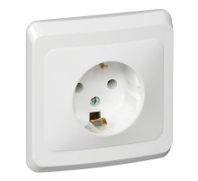 Этюд Белый С/У Розетка с заземлением  PC16-003B  SE