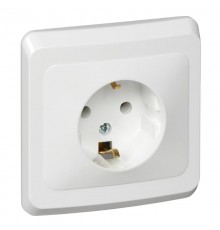 Этюд Белый С/У Розетка с заземлением  PC16-003B  SE