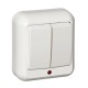ПРИМА О/У Белый Выключатель 2-клавишный с подсветкой 6А, с изолир. пластиной (в сборе) (опт.упак.)  A56-007I-B  Schneider Electric