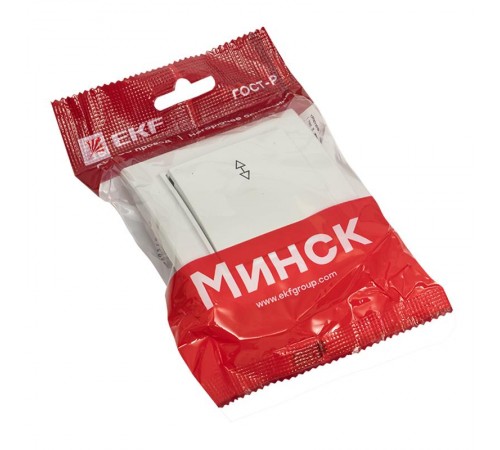 Минск Выключатель 1-клавишный СП проходной, 10А, белый EKF Basic  ERV10-025-10  EKF