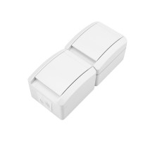 Блок вертикальный 2 розетки (керамика) INDUSTRIAL IP54 с заземлением, о/у, белый  KR-78-0801  Kranz