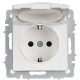 BRITE Розетка 1-местная с заземлением с защитными шторками и крышкой 16А IP44 РСбш10-3-44-БрАБ арктический белый   BR-R16-16-44-K91  IEK