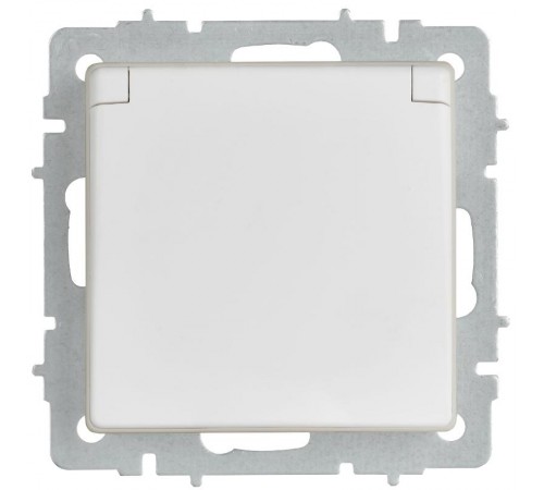 BRITE Розетка 1-местная с заземлением с защитными шторками и крышкой 16А IP44 РСбш10-3-44-БрАБ арктический белый   BR-R16-16-44-K91  IEK