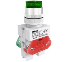 Выкл. кноп. ABLFP 22 мм Цвет:ЗЕЛЕНЫЙ LED 220В ВK-22 a  25026DEK  DEKraft