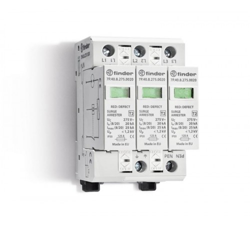 УЗИП тип 2 (3 варистор/разрядник)  7P4382751020  Finder