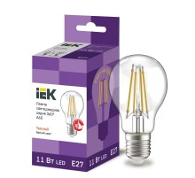 Лампа светодиодная A60 груша прозрачная 11Вт 230В 3000К E27 серия 360°  LLF-A60-11-230-30-E27-CL  IEK