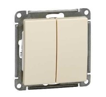 W59 Слоновая кость Выключатель 2-клавишный, 10АХ  VS510-252-2-86  SE