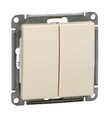 W59 Слоновая кость Выключатель 2-клавишный, 10АХ  VS510-252-2-86  SE