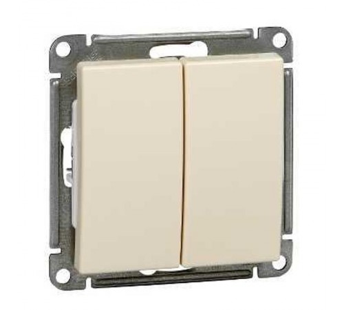 W59 Слоновая кость Выключатель 2-клавишный, 10АХ  VS510-252-2-86  SE