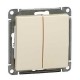 W59 Слоновая кость Выключатель 2-клавишный, 10АХ  VS510-252-2-86  SE