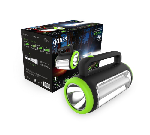 Фонарь прожекторный светодиодный GFL603 8W 500lm lead acid 1500mAh диммируемый LED 1/10/20  GF603  Gauss