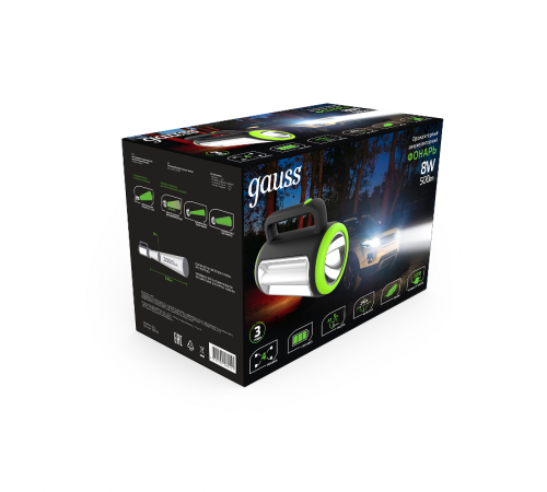 Фонарь прожекторный светодиодный GFL603 8W 500lm lead acid 1500mAh диммируемый LED 1/10/20  GF603  Gauss