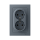 AtlasDesign Грифель Розетка 2-ая с заземлением, 16А, (в сборе с рамкой)  ATN000724  SE