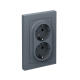 AtlasDesign Грифель Розетка 2-ая с заземлением, 16А, (в сборе с рамкой)  ATN000724  SE