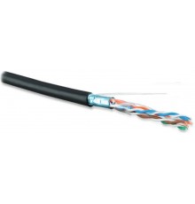 Кабель витая пара FUTP4-C5E-S24-OUT-PE-BK-100 (100м)экр.F/UTP,кат.5e,4п.(24AWG),одн.(solid),эк-ф.,внеш,PE,-40°C-+60°C,черн.  49117  Hyperline