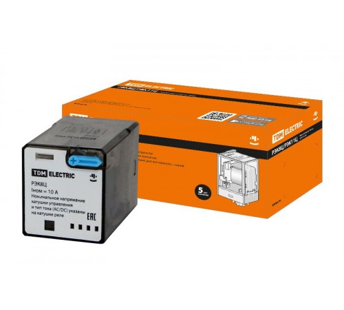 Реле РЭК8Ц/2 10А  12В DC (без разъема Р8Ц арт. SQ1503-0019)  SQ0701-0102  TDM