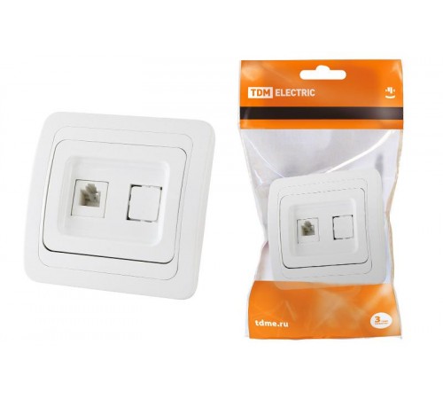 Розетка TФ (RJ-11) белая "Валдай"   SQ1804-0012  TDM