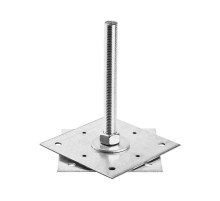 Анкер регулировочный по высоте М16 Н150мм 50х50х2, оцинкованный - накл.  124428  Tech-KREP