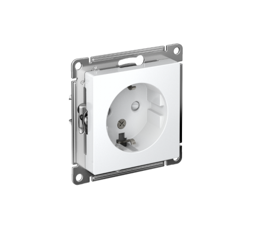 AtlasDesign Белый Розетка с заземлением со шторками, 16А, механизм  ATN000145  SE