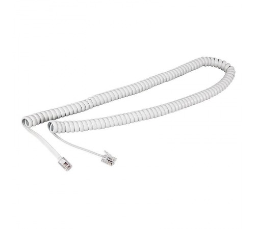 Телефонный шнур, витой трубочный RJ-10(4P-4C), длина 2 метра, белый  18-2021  REXANT